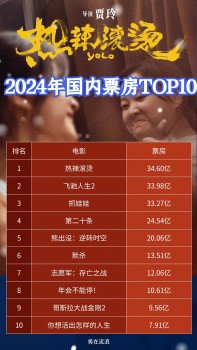 国产十亿俱乐部！2024年度票房TOP10不可错过精华回看