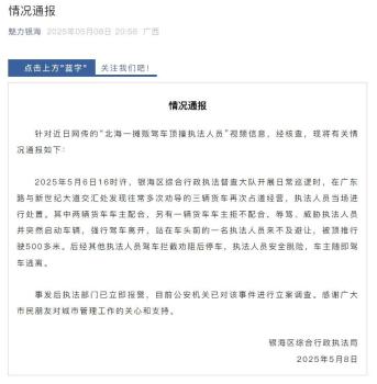 一攤販疑駕車頂撞執(zhí)法人員 事件引發(fā)廣泛關(guān)注