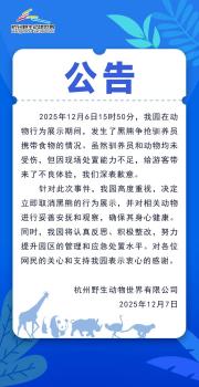 杭州被黑熊扑倒饲养员发声 双方均未受伤