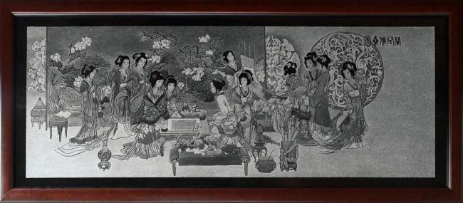 手握2斤的“針” 她在石頭上“繡”畫 鏨點成畫傳非遺