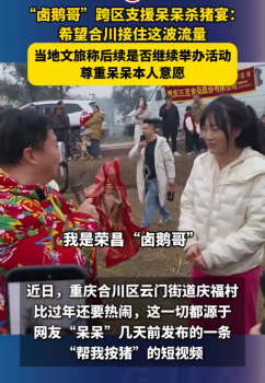 卤鹅哥帮呆呆清杀猪宴垃圾到深夜 助力合川接流量