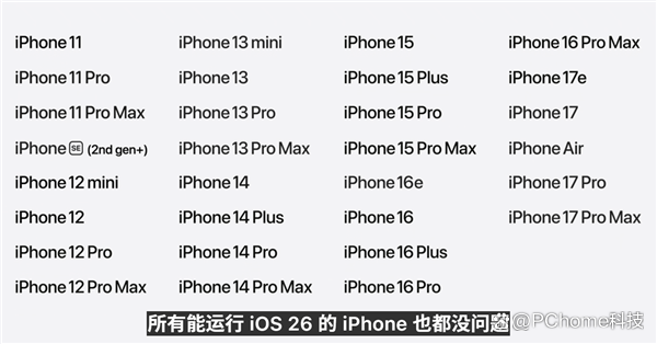 iOS27适配机型公布 iPhone11系列起全支持