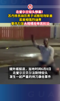 北愛爾蘭街頭慘案！移民騎壓男子試圖現(xiàn)場斬首引反移民抗議