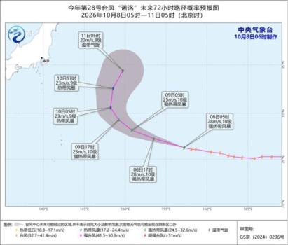 台风“诺洛”“小熊”最新动态 双台风路径及强度变化